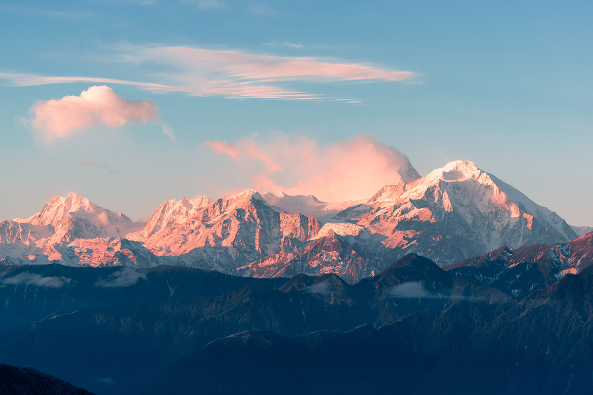 Aerial Photography of Snowy Mountain Ranges